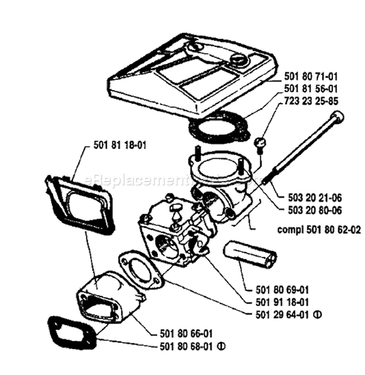 Page A Diagram and Parts List for 181 1983-12 Husqvarna Chainsaw