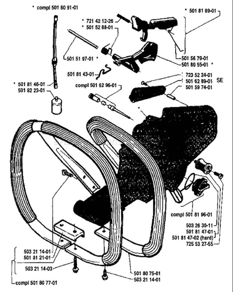 Page M Diagram and Parts List for 181 1983-12 Husqvarna Chainsaw