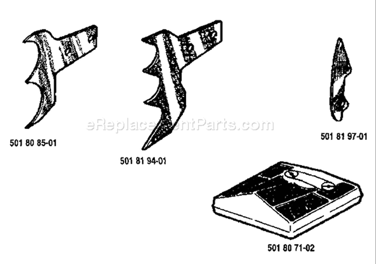 Page P Diagram and Parts List for 181 1983-12 Husqvarna Chainsaw