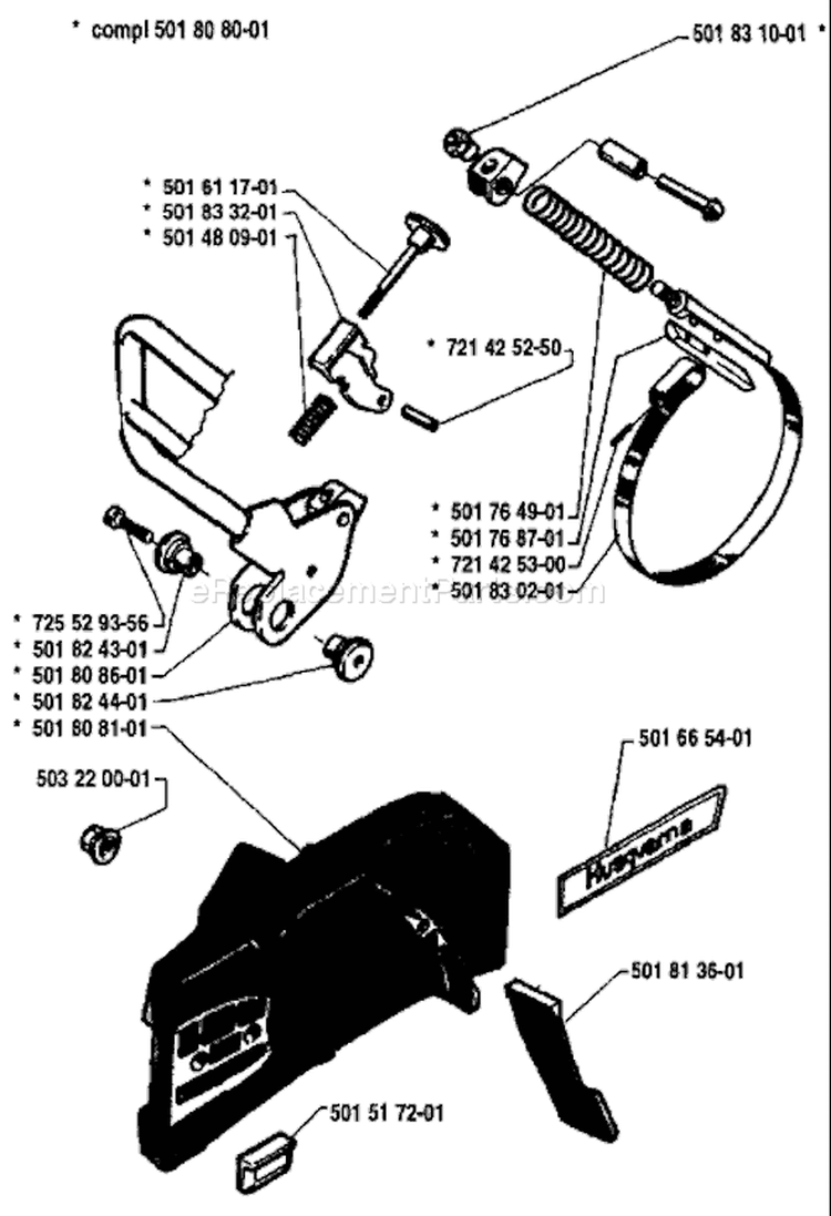 Page C Diagram and Parts List for 181 1984-02 Husqvarna Chainsaw