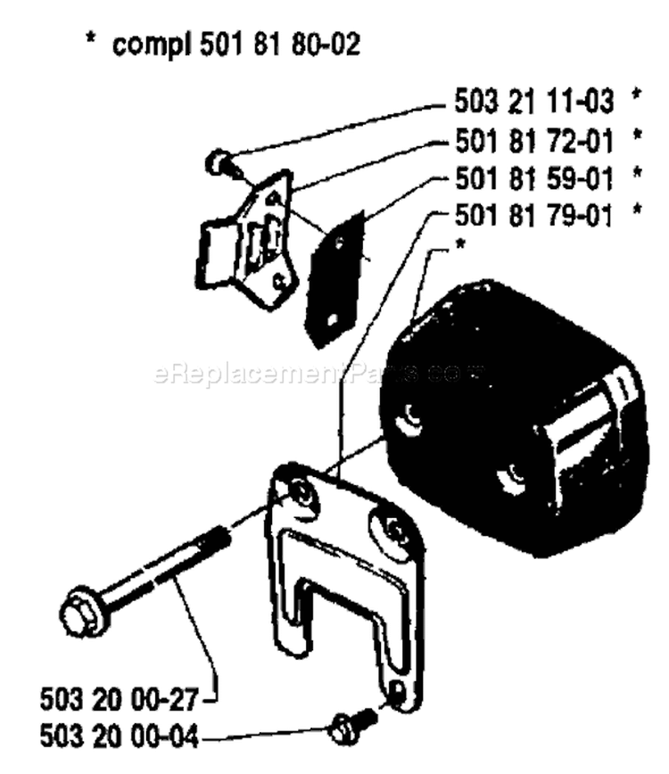 Page G Diagram and Parts List for 181 1984-02 Husqvarna Chainsaw