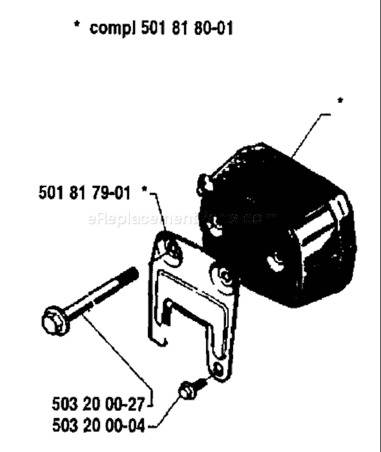 Page H Diagram and Parts List for 181 1984-02 Husqvarna Chainsaw