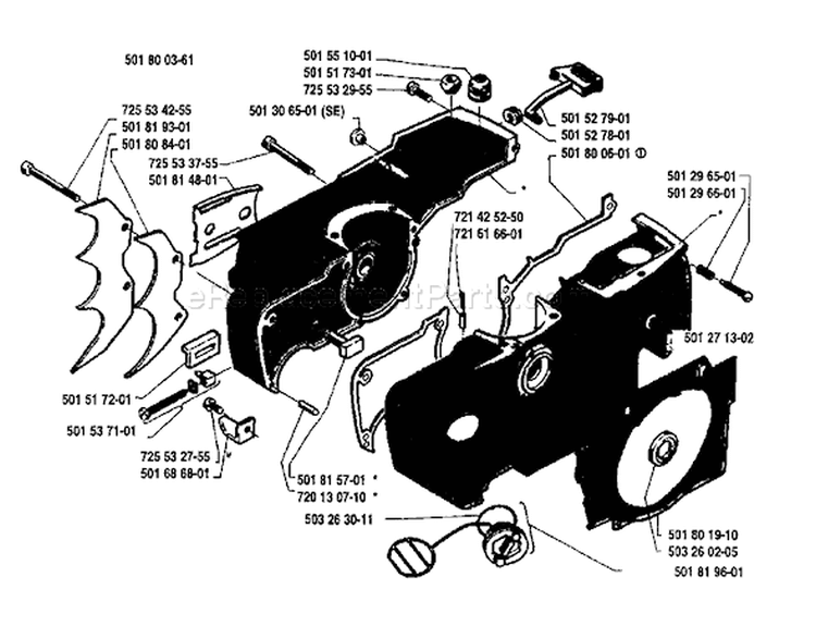 Page D Diagram and Parts List for 181 1985-03 Husqvarna Chainsaw