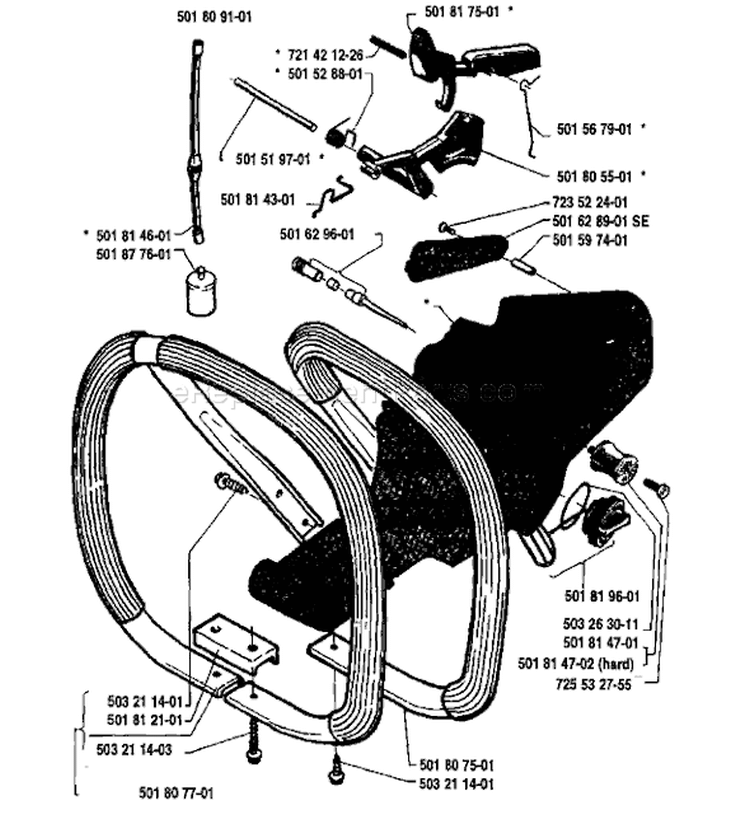 Page F Diagram and Parts List for 181 1985-03 Husqvarna Chainsaw