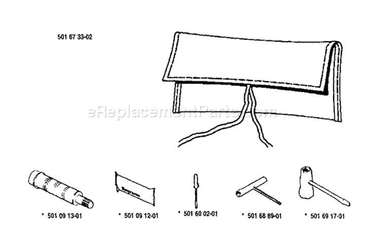 Page K Diagram and Parts List for 181 1985-06 Husqvarna Chainsaw