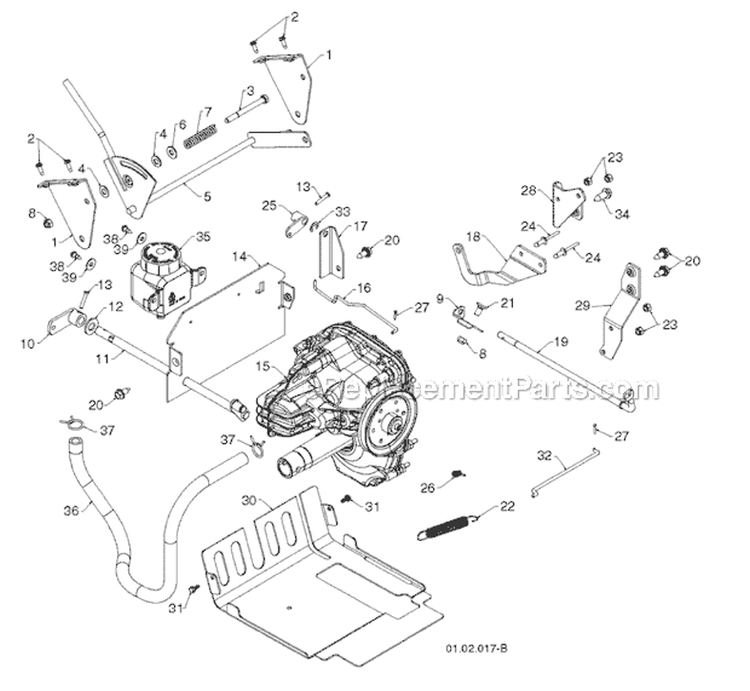 Drive Diagram and Parts List for 1827EXLT 96193007700 -2011-08 Husqvarna Snow Blower