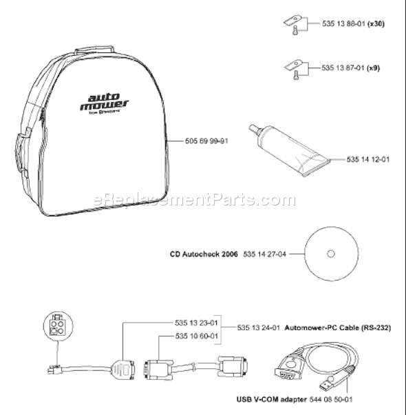 Page H Diagram and Parts List for AUTOMOWER (Generation 2) (2006-02) Husqvarna Lawn Mower