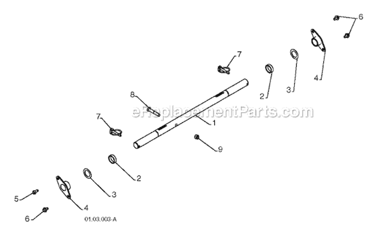 Drive Diagram and Parts List for 1830EXLT 96193007800 -2011-07 Husqvarna Snow Blower