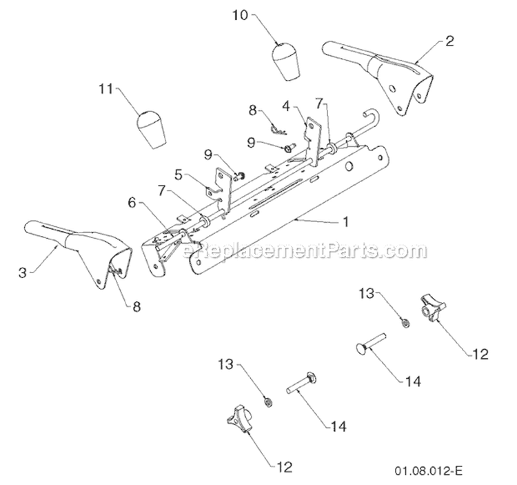 Handle Diagram and Parts List for 1830EXLT 96193007800 -2011-07 Husqvarna Snow Blower