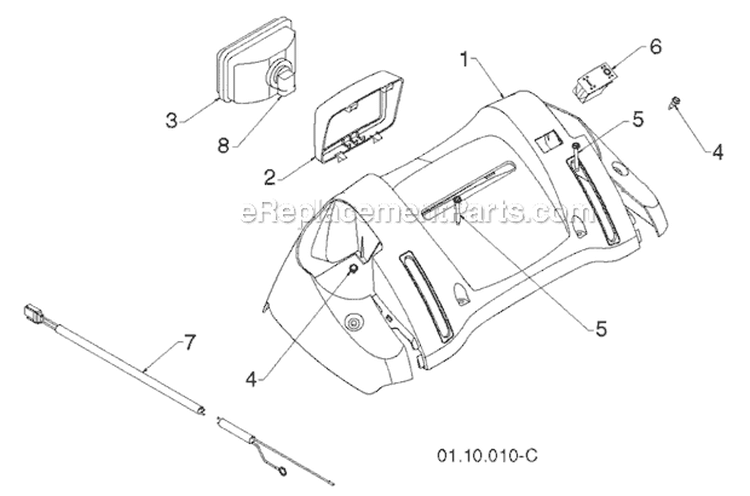 Page AD Diagram and Parts List for 1830EXLT 96193007800 -2011-07 Husqvarna Snow Blower