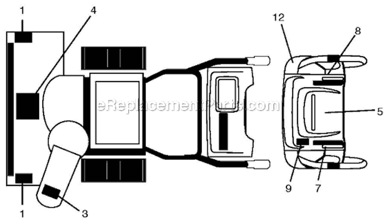 Decals Diagram and Parts List for 1830EXLT 96193007802 - 2012-06 Husqvarna Snow Blower
