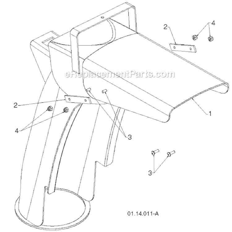 Control Panel And Discharge Chute Diagram and Parts List for 1830EXL 96193007600 -2011-06 Husqvarna Snow Blower