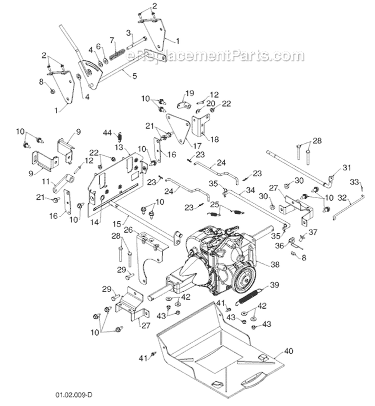 Drive Diagram and Parts List for 1830EXL 96193007600 -2011-06 Husqvarna Snow Blower