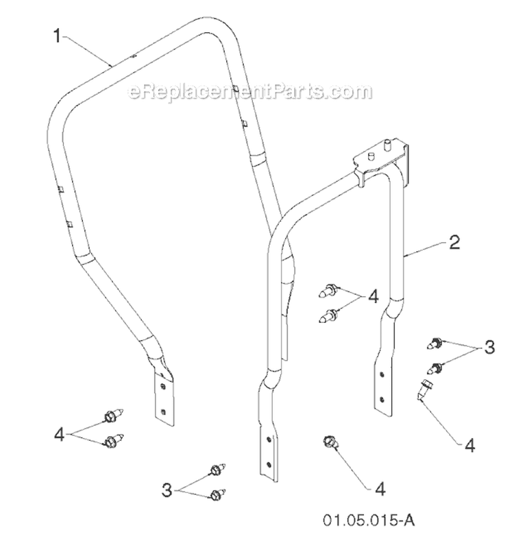 Handle Diagram and Parts List for 1830EXL 96193007600 -2011-06 Husqvarna Snow Blower