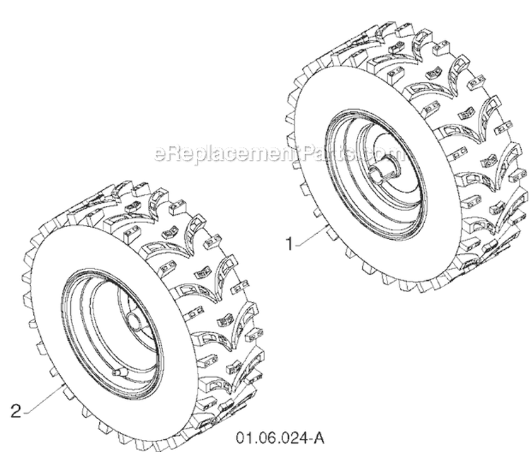Wheels And Tires Diagram and Parts List for 1830EXL 96193007600 -2011-06 Husqvarna Snow Blower