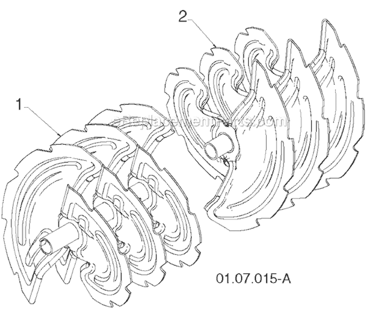 Auger Housing And Impeller Diagram and Parts List for 1830EXL 96193007600 -2011-06 Husqvarna Snow Blower