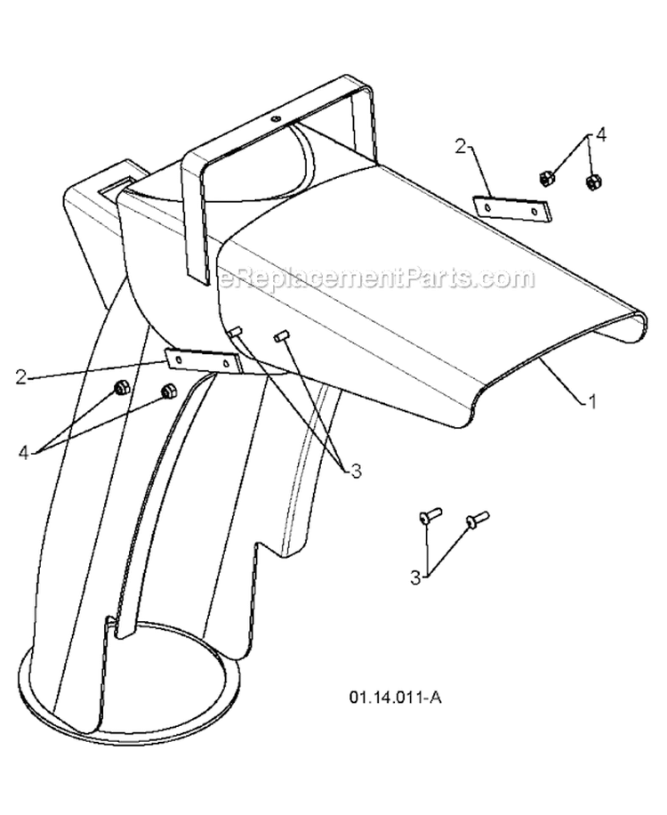 Control Panel And Discharge Chute Diagram and Parts List for 1830HV 96193005400 -2010-05 Husqvarna Snow Blower