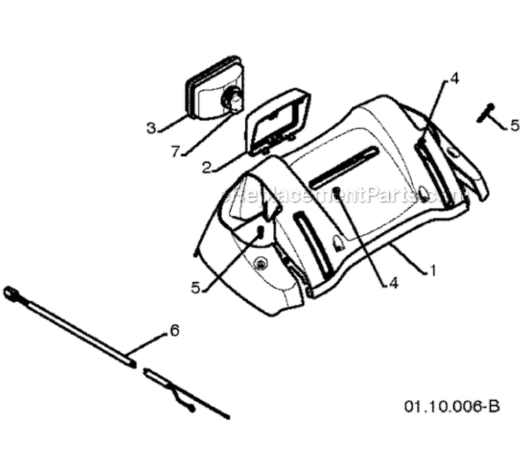 Handle Diagram and Parts List for 1830HV 96193005400 -2010-05 Husqvarna Snow Blower