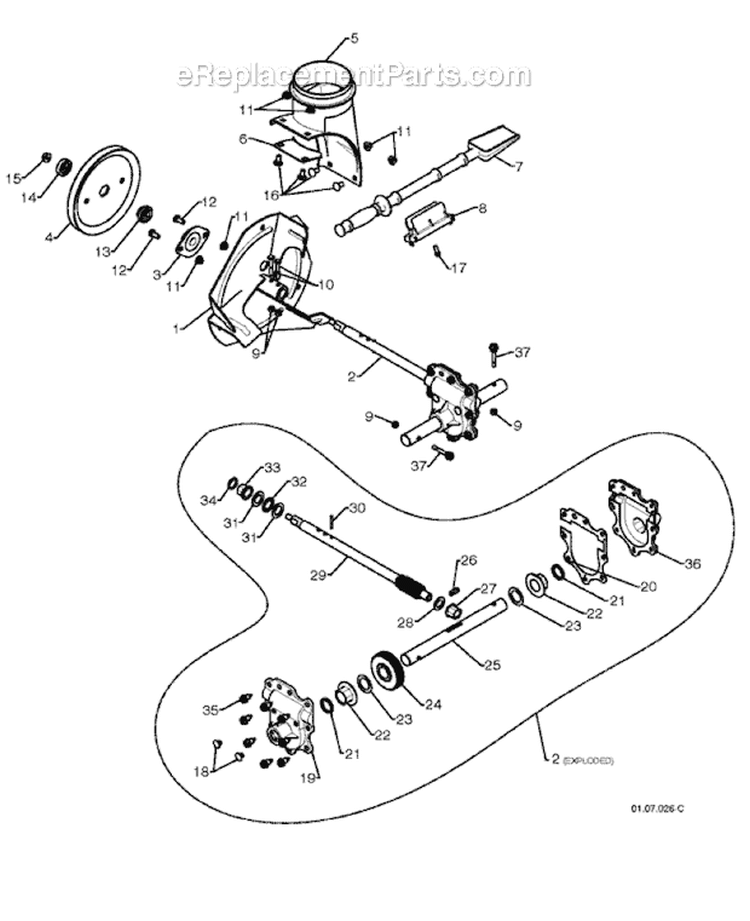 Page E Diagram and Parts List for 1830HV 96193005400 -2010-05 Husqvarna Snow Blower