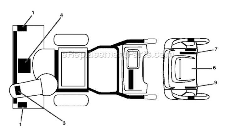 Decals Diagram and Parts List for 1830HV 96193005401 -2010-08 Husqvarna Snow Blower