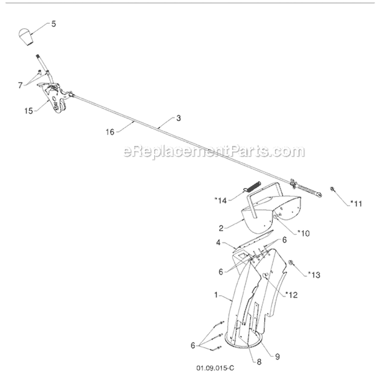 Page O Diagram and Parts List for 1830HV 96193007300 -2011-06 Husqvarna Snow Blower