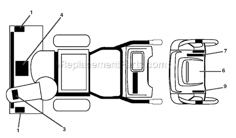 Decals Diagram and Parts List for 1830HV 96193007300 -2011-06 Husqvarna Snow Blower