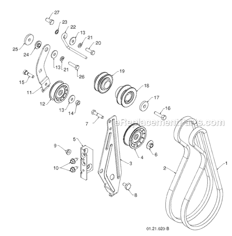 Page B Diagram and Parts List for 1830HV 96193007300 -2011-06 Husqvarna Snow Blower