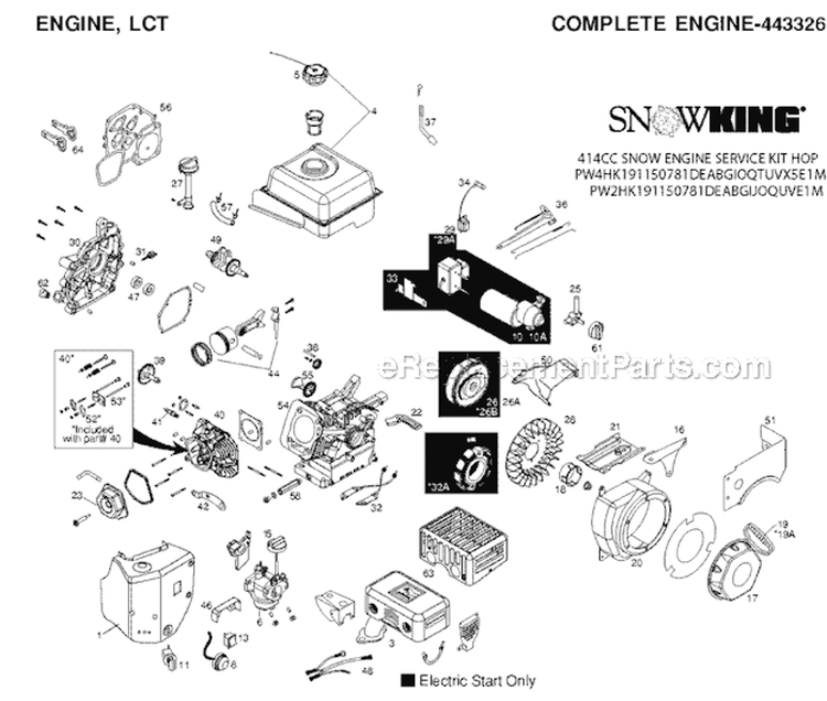 Page S Diagram and Parts List for 1830HV 96193007301 -2011-07 Husqvarna Snow Blower