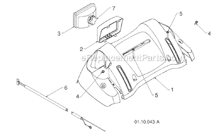 Engine, Lct Diagram and Parts List for 1830HV 96193007301 -2011-07 Husqvarna Snow Blower