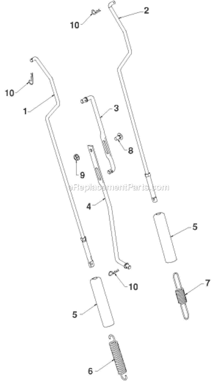 Handle and Controls Diagram and Parts List for 1830HV 96193007303 - 2012-06 Husqvarna Snow Blower
