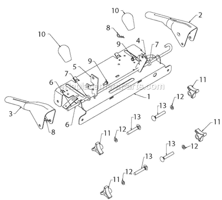 Handle and Controls Diagram and Parts List for 1830HV 96193007303 - 2012-06 Husqvarna Snow Blower