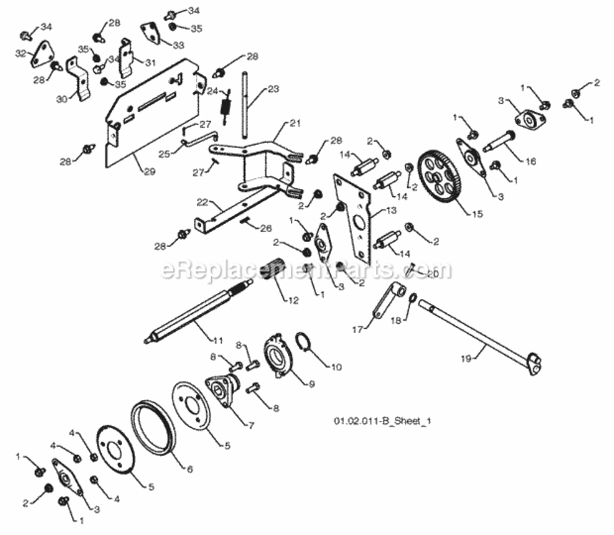 Drive Diagram and Parts List for 1830SB 2010-04 Husqvarna Snow Blower