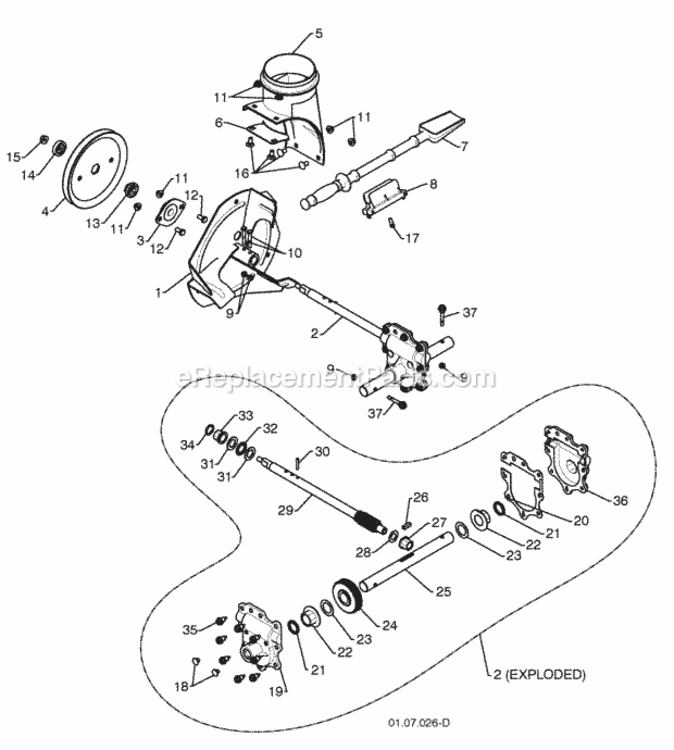 Page B Diagram and Parts List for 1830SB 2010-04 Husqvarna Snow Blower