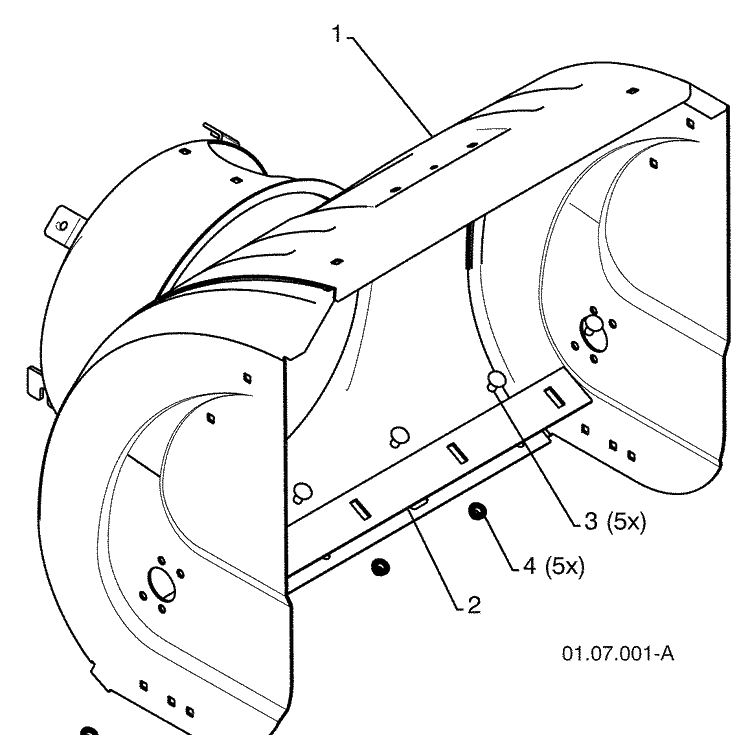 Auger Housing 1 Diagram and Parts List for 924SB (96193003500)(2008-10) Husqvarna Snow Blower