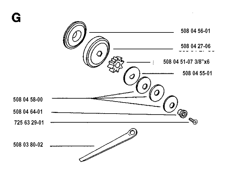 Clutch 2 Diagram and Parts List for 16 19931800001-19954000000 Husqvarna Chainsaw