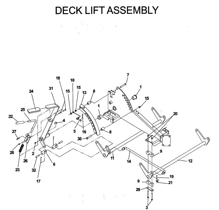 Mower Lift / Deck Lift Diagram and Parts List for IZ5223 (968999526)(2006-08) Husqvarna Lawn Mower