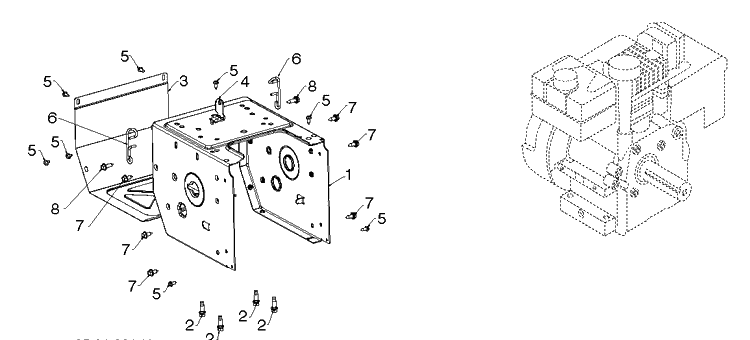 Chassis, Engine And Pulleys 1 Diagram and Parts List for ST224 (96191008705)(2019-03) Husqvarna Snow Blower