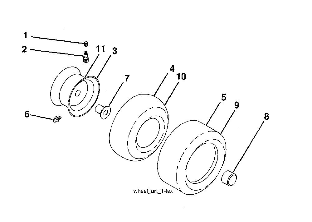 Wheels & tires Diagram and Parts List for 96043027700  Husqvarna Lawn Tractor