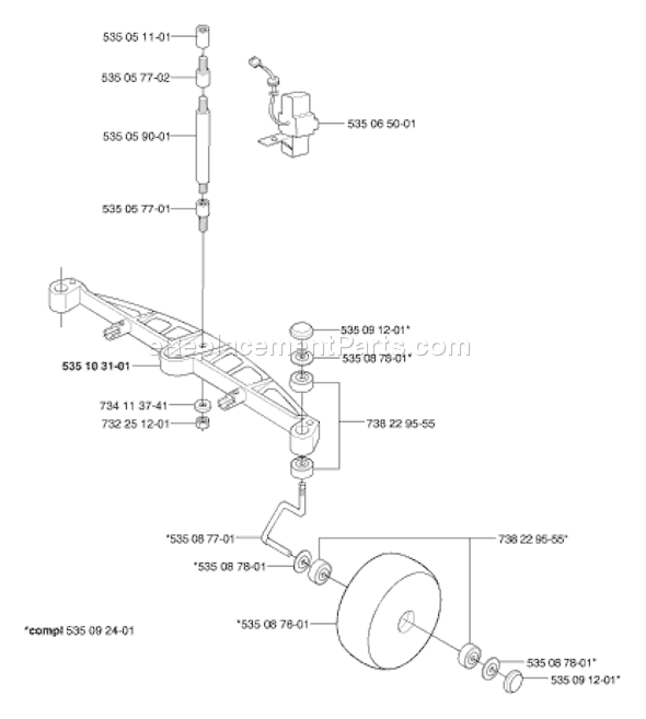 Page D Diagram and Parts List for SOLARMOWER 2002-02 Husqvarna Lawn Mower