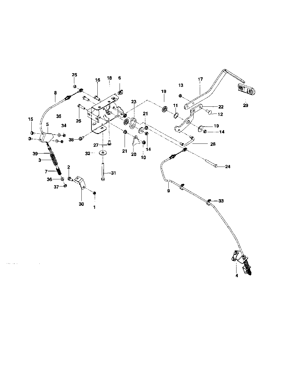 Parking brake Diagram and Parts List for MZ6128ZT-966613101  Husqvarna Lawn Mower