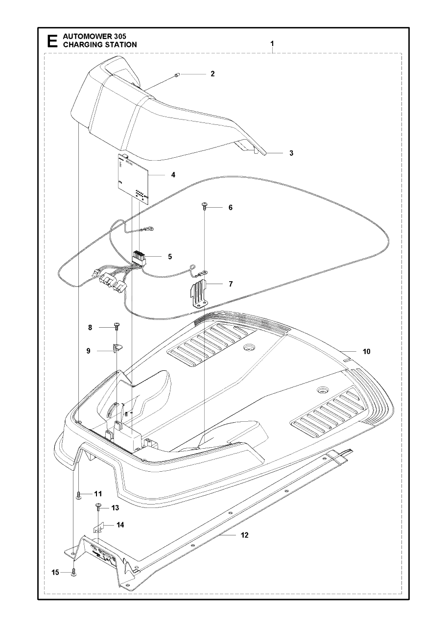 Charging Station Diagram and Parts List for 305 2015-01 Husqvarna Lawn Mower