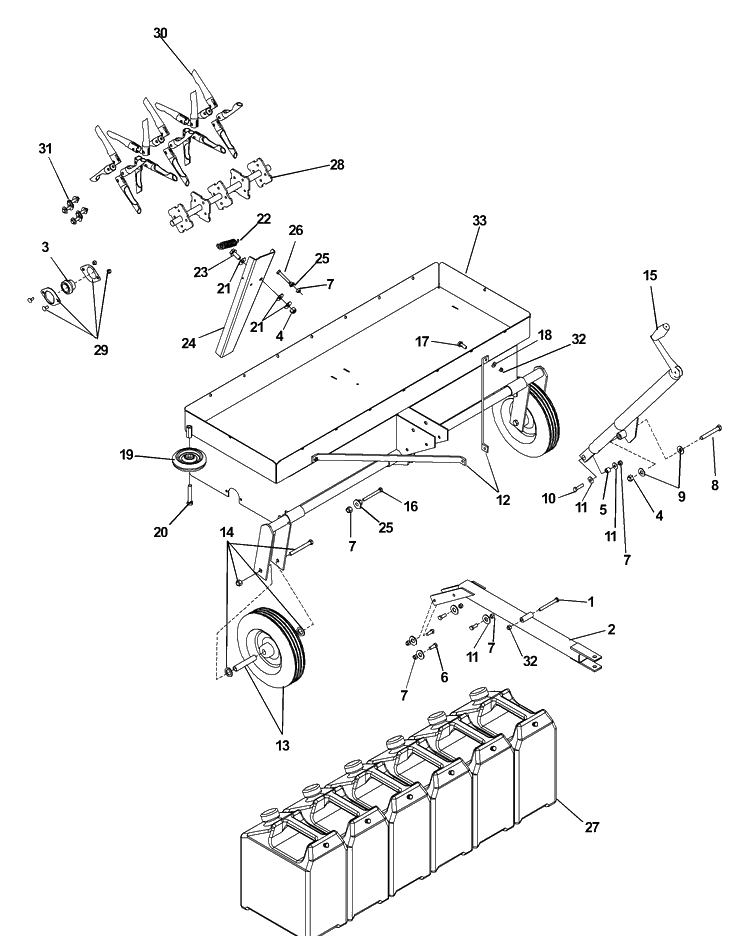 Towable Aerator Diagram and Parts List for TA48CE 2003-09 Husqvarna Aerator