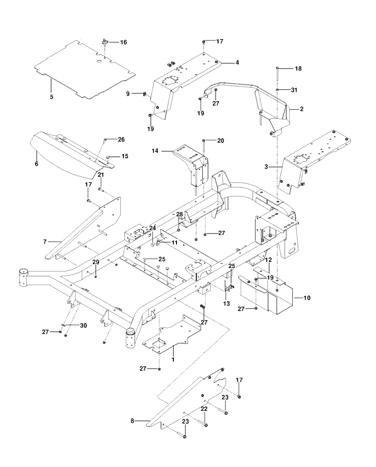 Frame Diagram and Parts List for MZ52 (967277404)(2013-08) Husqvarna Lawn Mower