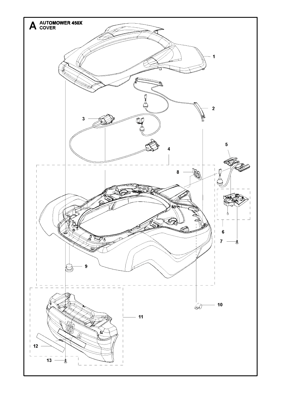 Cover Diagram and Parts List for 450X 2016-02 Husqvarna Lawn Mower