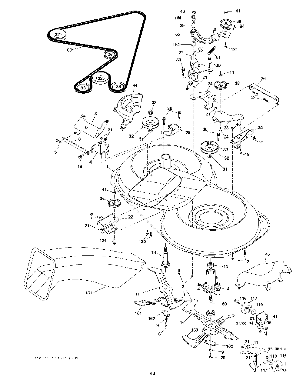 Mower Deck / Cutting Deck Diagram and Parts List for CTH200TWIN (96061022601)(2008-09) Husqvarna Lawn Tractor