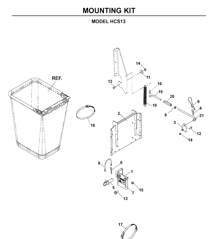 Bagger 4 Diagram and Parts List for 111280 2005-03 Husqvarna Lawn Tractor Accessories