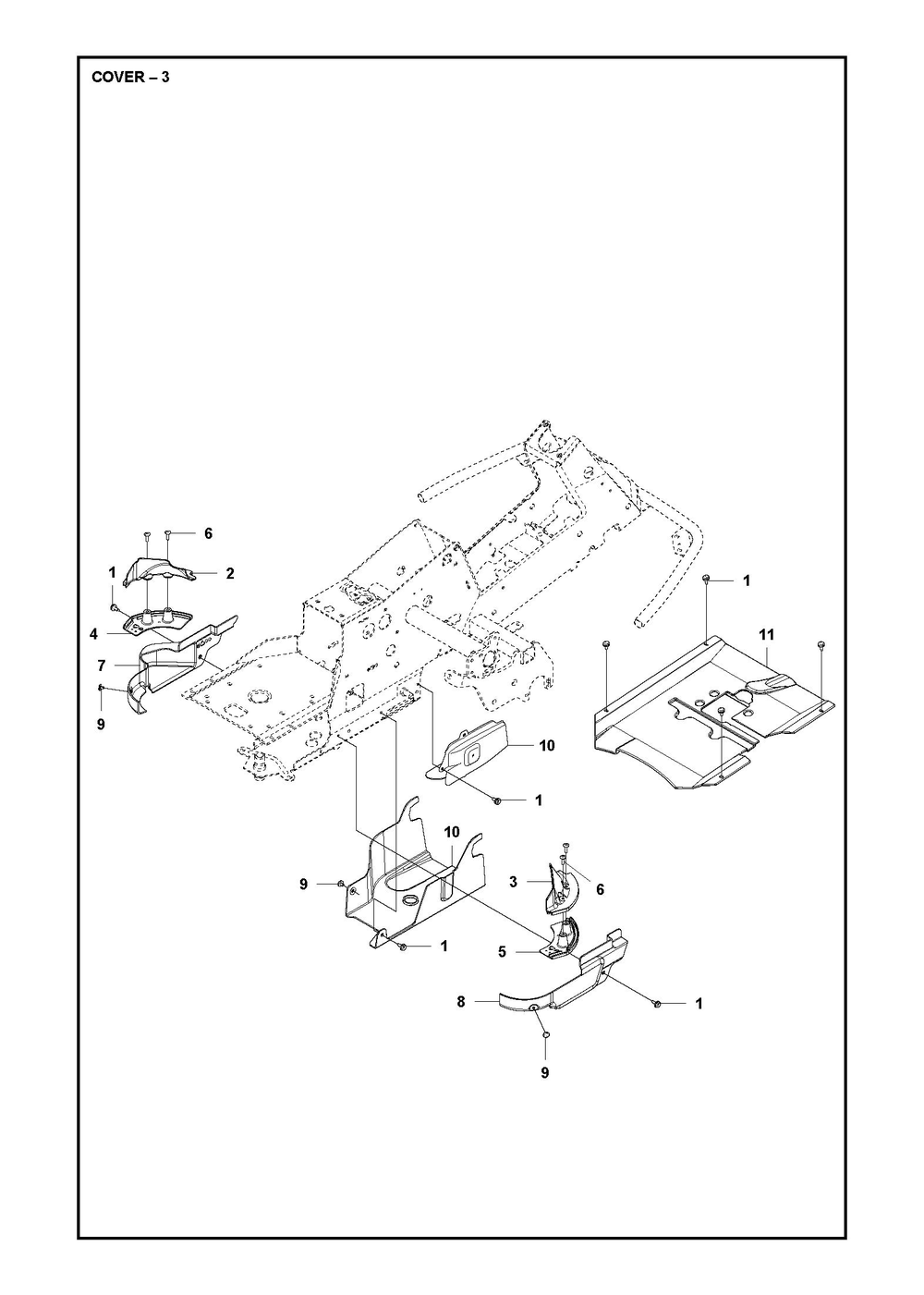 Cover Diagram and Parts List for R216TAWD 2022 Husqvarna Lawn Tractor