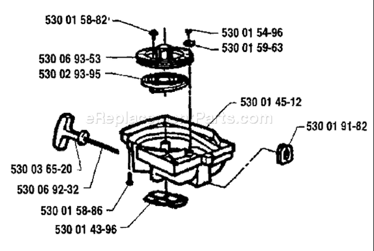 Page J Diagram and Parts List for 18H 18 H 1992-03 Husqvarna Hedge Trimmer