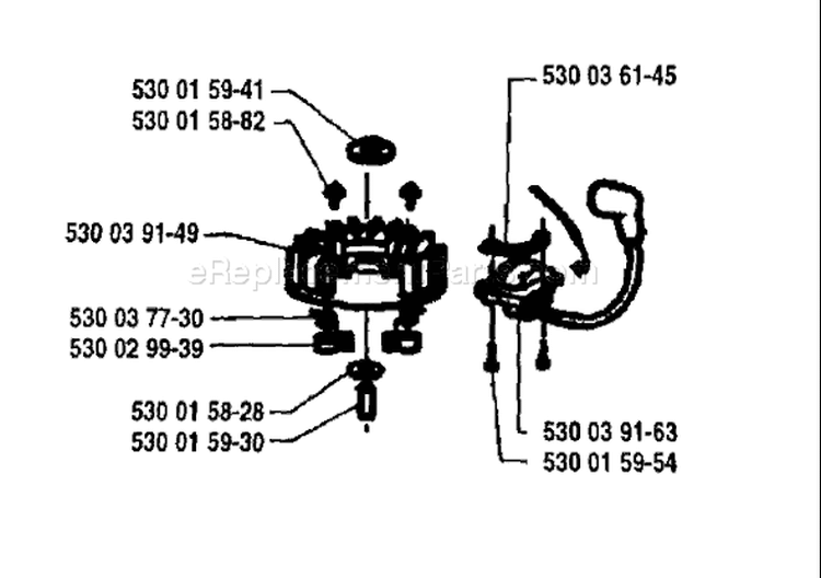 Page F Diagram and Parts List for 18H 18 H 1995-08 Husqvarna Hedge Trimmer