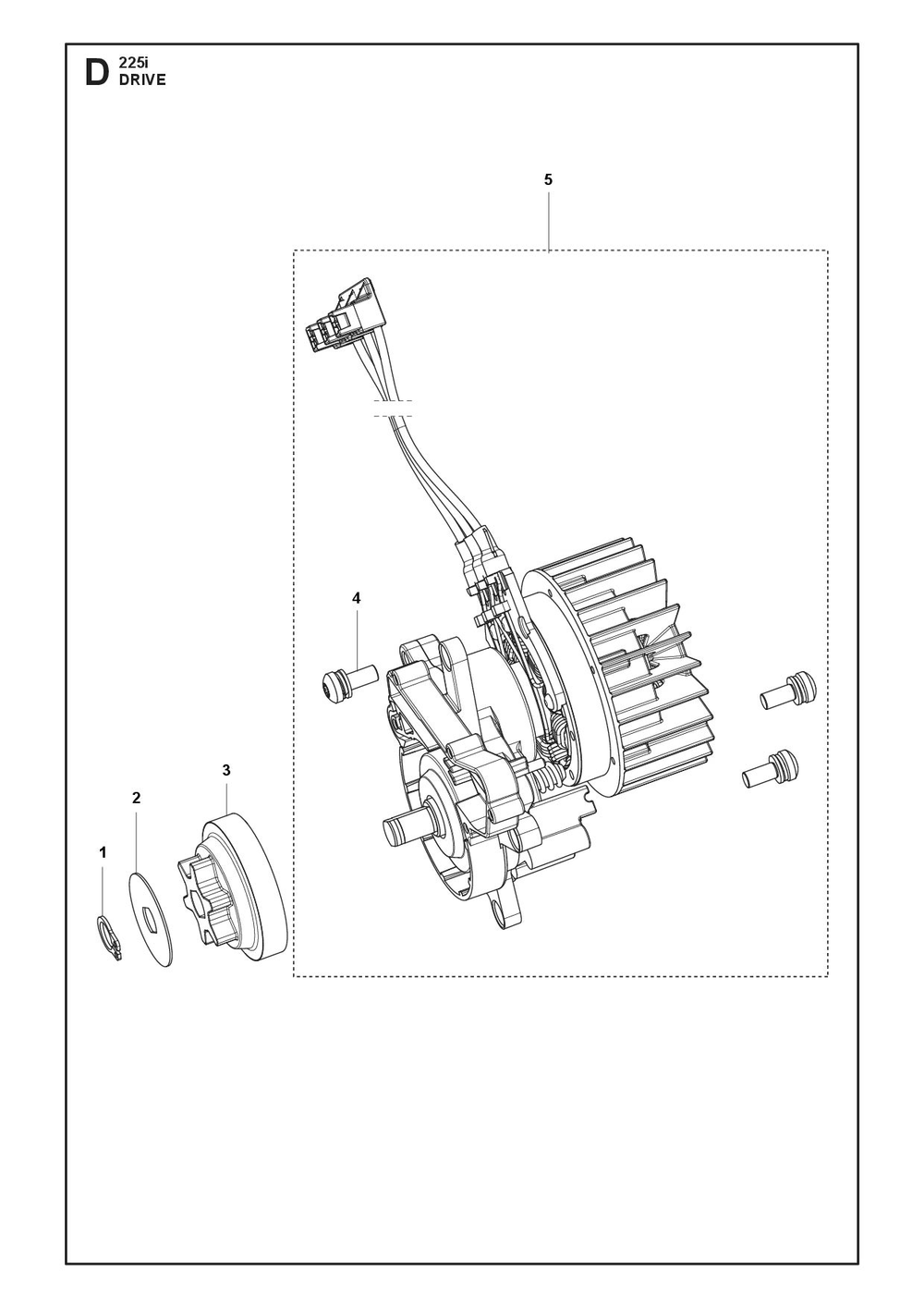 Drive Diagram and Parts List for 225I  Husqvarna Chainsaw